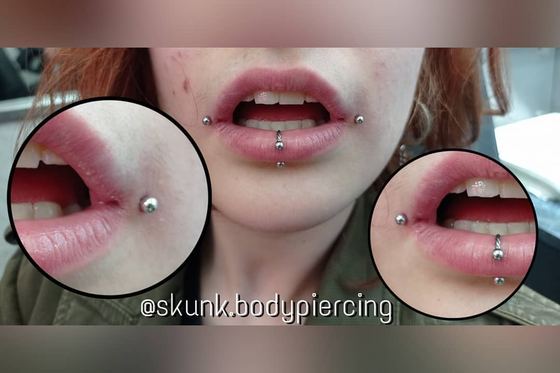 piercing hecho por León · Skunk Body Piercing, Montevideo