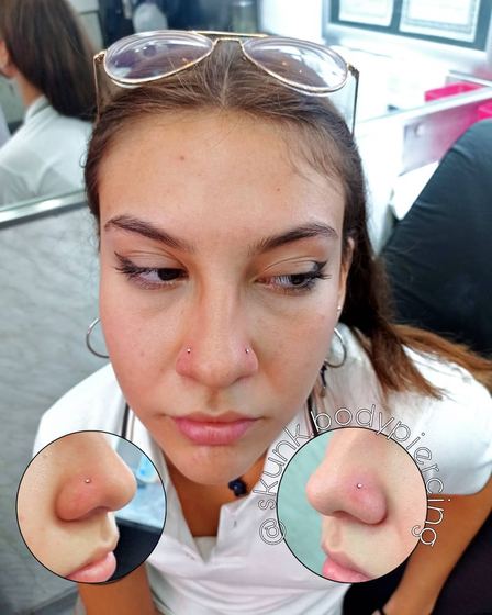 piercing hecho por León · Skunk Body Piercing, Montevideo