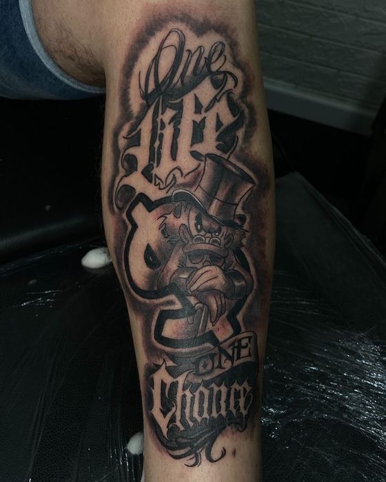 Lettering gótico One Life One Chance